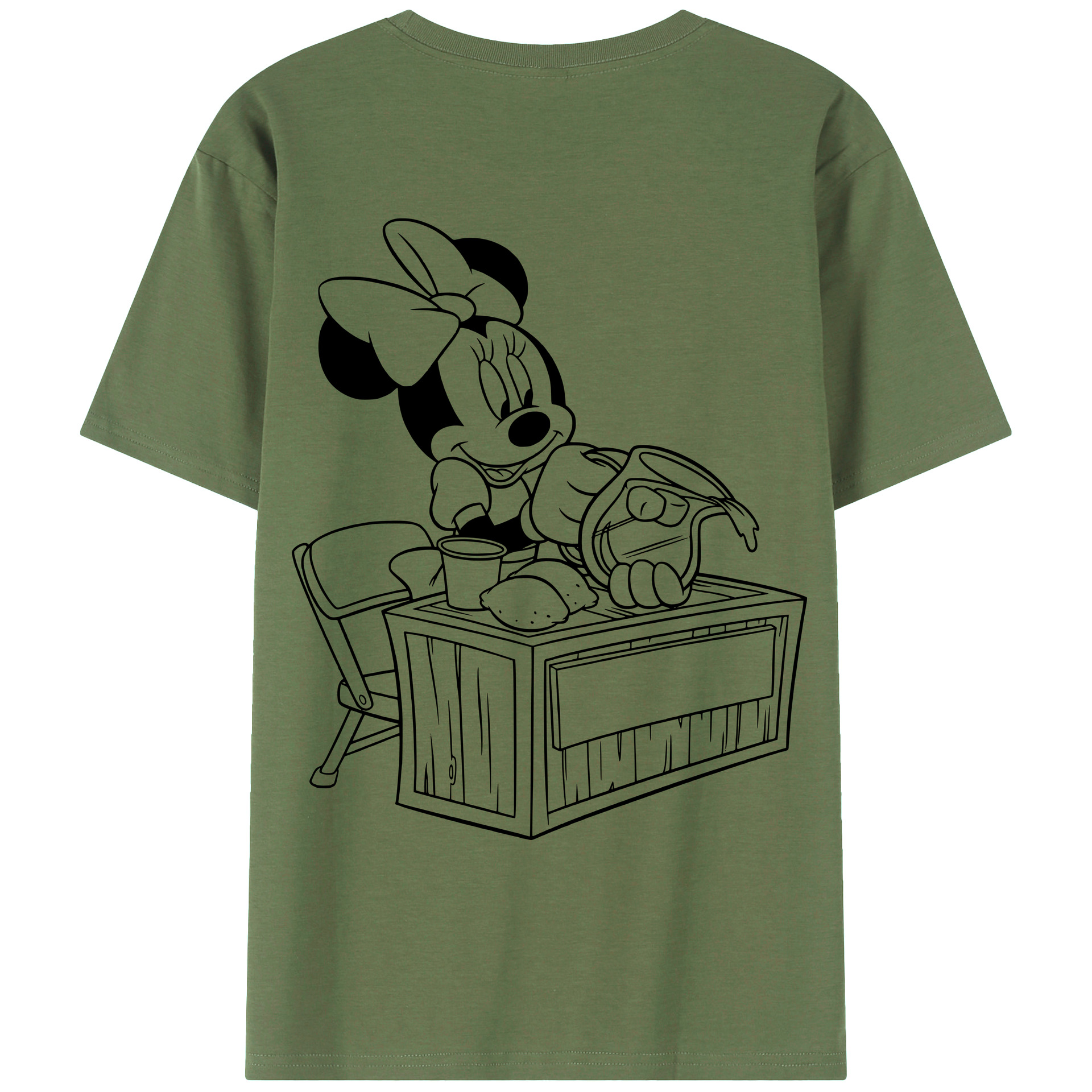 ミッキーマウス Mickey Mouse 綿100％ メンズ半袖Tシャツ（バックプリント） 通気性